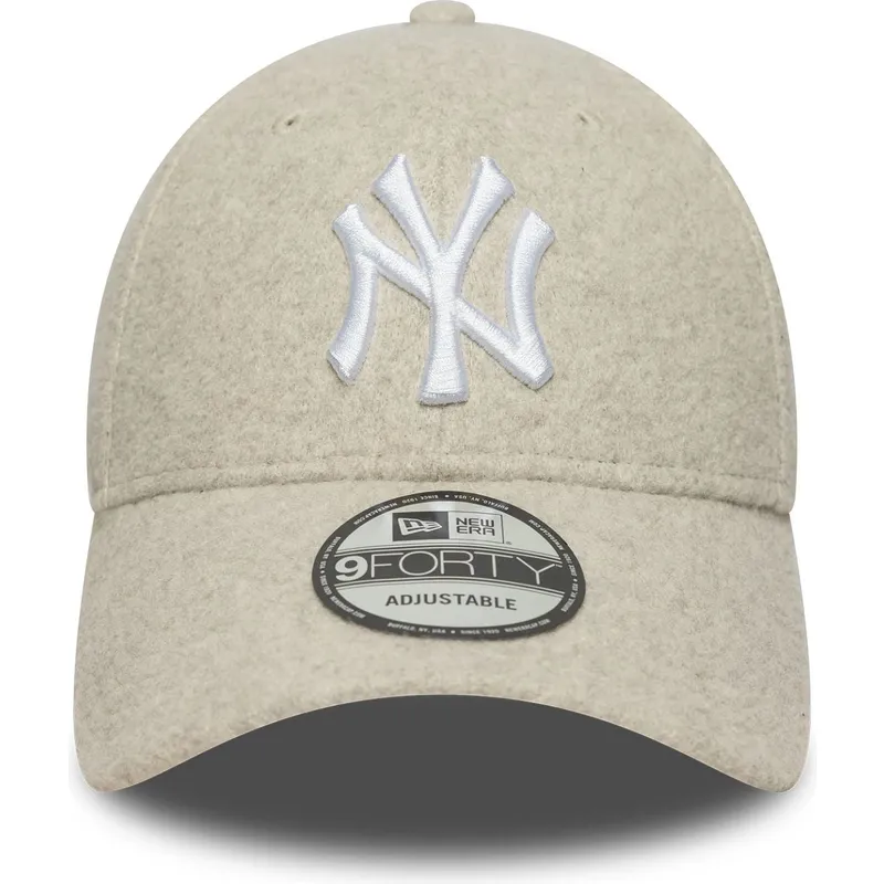 beige-gebogener-snapback-9forty-melton-wool-cap-der-new-york-yankees-mlb-von-new-era