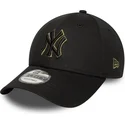 new-era-mlb-new-york-yankees-9forty-outline-verstellbare-schwarze-kappe-mit-grunem-logo