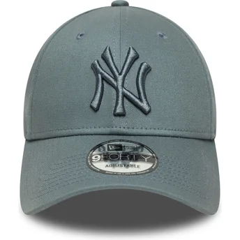 Verstellbare graue Curved Cap mit grauem Logo 9FORTY League Essential der New York Yankees MLB von New Era