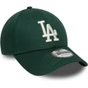 verstellbare-grune-9forty-kappe-mit-gebogenem-schirm-und-visor-script-der-los-angeles-dodgers-mlb-von-new-era