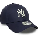 marineblaue-verstellbare-9forty-visor-script-kappe-der-new-york-yankees-mlb-von-new-era