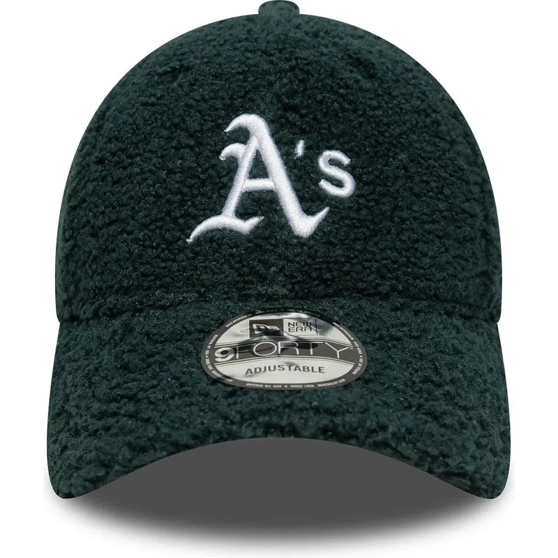 gorra-curva-verde-ajustable-9forty-winter-borg-de-oakland-athletics-mlb-de-new-era