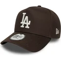 los-angeles-dodgers-mlb-9forty-e-frame-side-patch-braune-snapback-kappe-mit-gebogenem-schirm-von-new-era