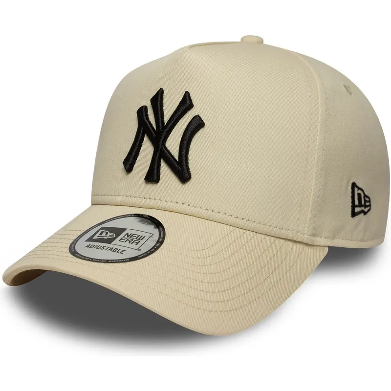 beige-gebogener-snapback-9forty-e-frame-side-patch-cap-der-new-york-yankees-mlb-von-new-era