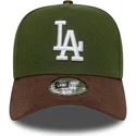 zielono-brazowa-czapka-z-zakrzywionym-daszkiem-snapback-9forty-e-frame-suede-visor-los-angeles-dodgers-mlb-od-new-era