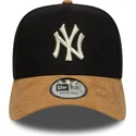 czapka-z-zakrzywionym-daszkiem-czarno-brazowa-snapback-9forty-e-frame-suede-visor-new-york-yankees-mlb-od-new-era