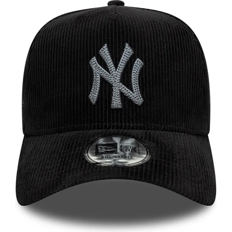 new-era-new-york-yankees-mlb-9forty-e-frame-cord-verstellbare-schwarze-kappe-mit-gebogenem-schirm
