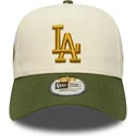 beige-und-grune-snapback-kappe-9forty-e-frame-world-series-patch-der-los-angeles-dodgers-mlb-von-new-era