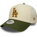 beige-grune-snapback-kappe-9forty-e-frame-world-series-patch-der-los-angeles-dodgers-mlb-von-new-era