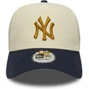 beige-och-marinbla-bojd-skarmkeps-snapback-9forty-e-frame-world-series-patch-new-york-yankees-mlb-fran-new-era