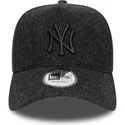 new-era-new-york-yankees-mlb-9forty-e-frame-melton-svart-snapback-keps-med-bojd-skarm-och-svart-logotyp