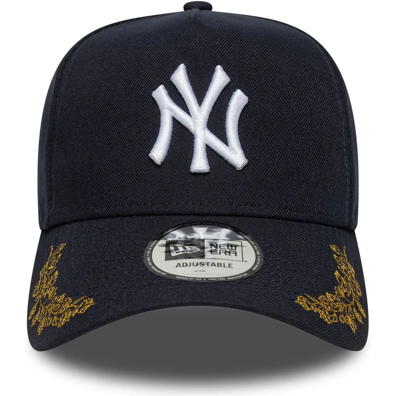 new-era-new-york-yankees-mlb-9forty-e-frame-tonal-icon-snapback-kappe-mit-gebogenem-schirm-in-marineblau