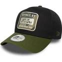 schwarze-und-grune-gebogene-snapback-kappe-9forty-e-frame-camo-patch-von-new-era