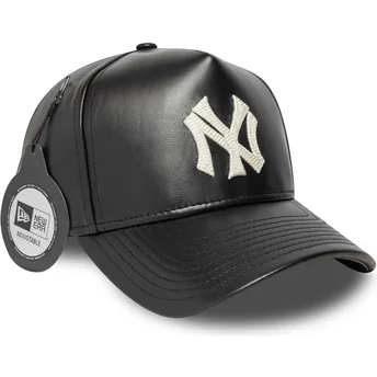 Czarna zakrzywiona czapka regulowana 9FORTY E Frame Img Leather New York Yankees MLB od New Era