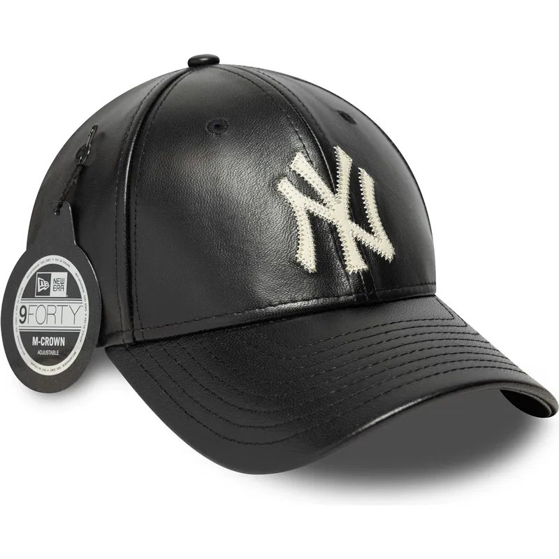 New Era Curved Brim 9FORTY M-Crown Img Leather New York Yankees