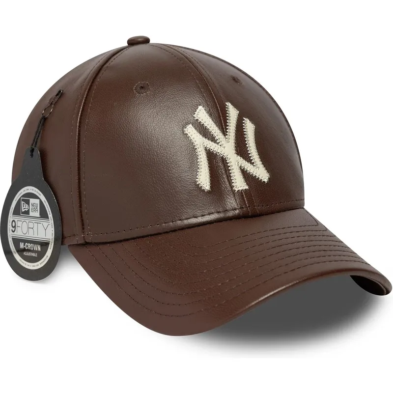 brun-bojd-justerbar-keps-9forty-m-crown-img-leather-fran-new-york-yankees-mlb-av-new-era