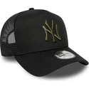 schwarze-trucker-kappe-mit-grunem-logo-a-frame-league-essential-der-new-york-yankees-mlb-von-new-era