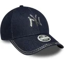 new-era-new-york-yankees-mlb-9forty-sequin-denim-justerbar-marinbla-kurvkeps-for-dam