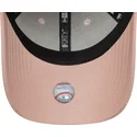 verstellbare-rosa-damen-cap-mit-gebogenem-schirm-und-rosa-logo-9forty-league-essential-los-angeles-dodgers-mlb-von-new-era