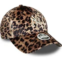 casquette-courbee-leopard-ajustable-pour-femme-9forty-lion-velour-new-york-yankees-mlb-new-era