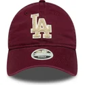 justerbar-vinrod-bojd-keps-for-kvinnor-med-beige-logotyp-9twenty-boucle-los-angeles-dodgers-mlb-fran-new-era