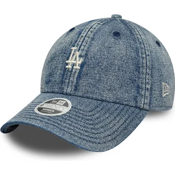 Regulowana niebieska czapka z daszkiem dla kobiet 9TWENTY Denim Los Angeles Dodgers MLB od New Era