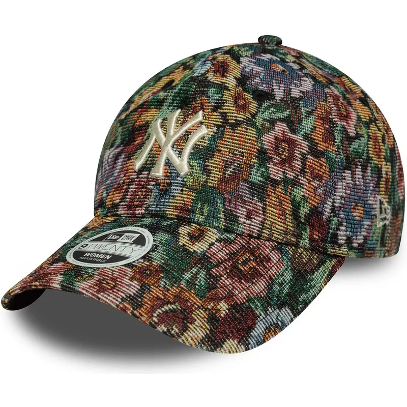 new-era-mlb-new-york-yankees-9twenty-floral-verstellbare-damenkappe-mit-gebogenem-schirm-mehrfarbig