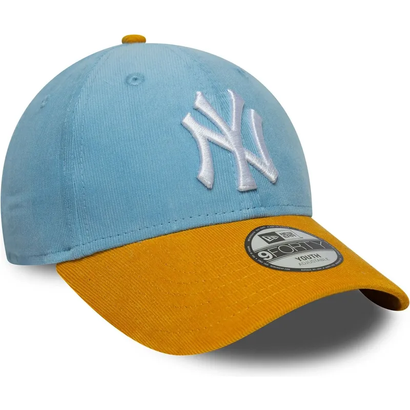 verstellbare-blaue-und-braune-kinderkappe-9forty-cord-new-york-yankees-mlb-von-new-era