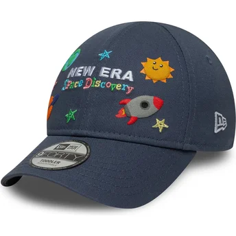 9FORTY Space Icon verstellbare blaue Kinder-Cap mit gebogenem Schirm von New Era