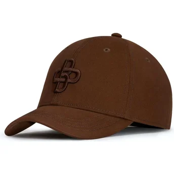 Justerbar brun böjd keps med brunt logo Baseball Peach OBL061 från Oblack