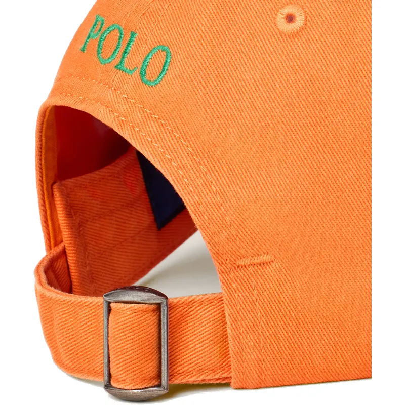 bojd-orange-justerbar-keps-med-gron-cotton-chino-classic-sport-logotyp-fran-polo-ralph-lauren