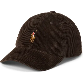 Dunkelbraune, verstellbare Classic Sport Corduroy Kappe von Polo Ralph Lauren
