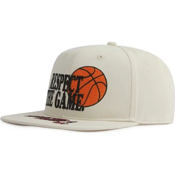 AND1 Flat Brim Respect The Game Slogan Beige Snapback Cap