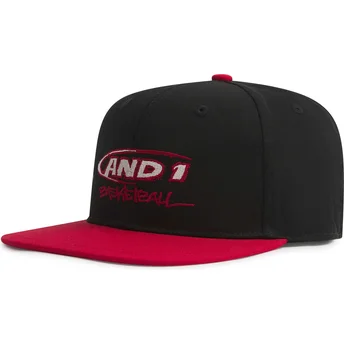 Casquette plate noire et rouge snapback Graffiti Logo AND1