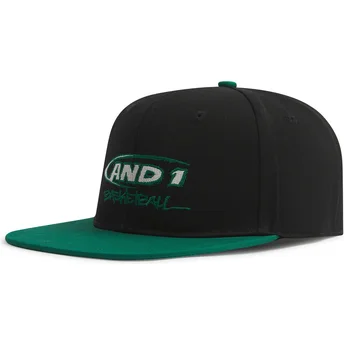 Casquette plate noire et verte snapback Graffiti Logo AND1