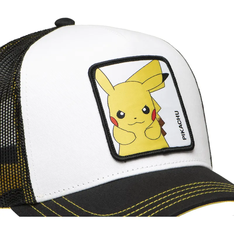 capslab-pokemon-pikachu-pkm6-ele-weisse-und-schwarze-trucker-kappe
