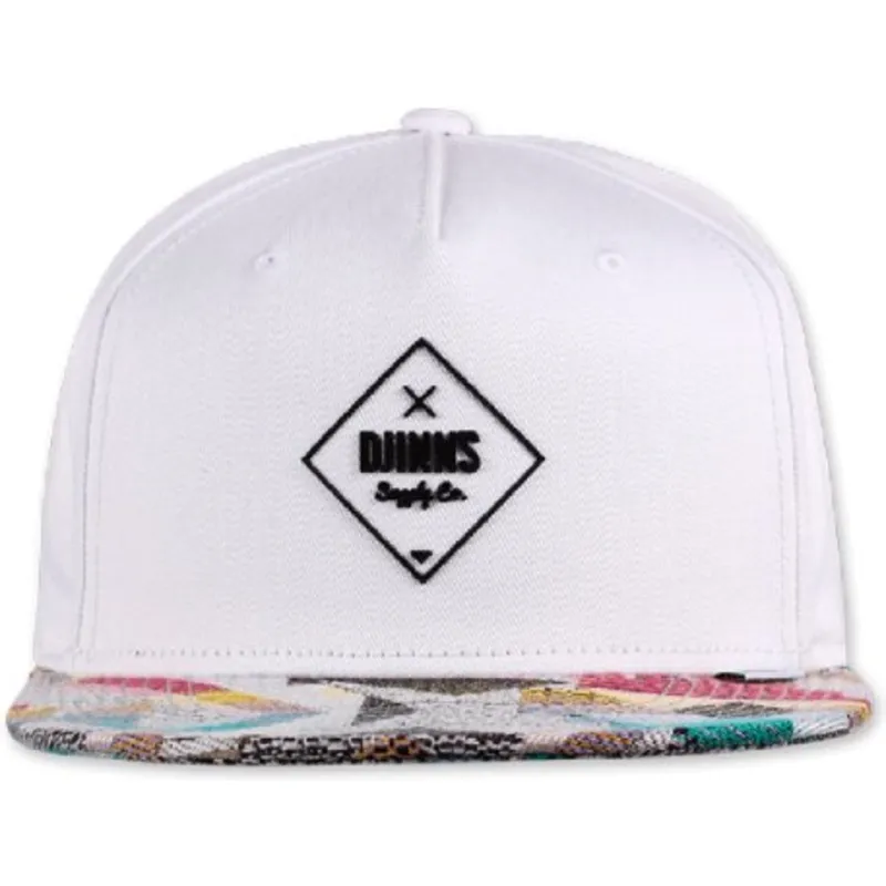 weisse-und-mehrfarbige-snapback-kappe-rubber-aztek-von-djinns