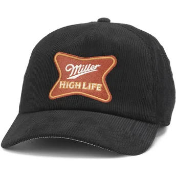 American Needle Curved Brim Miller High Life Roscoe Cord Black Snapback Cap