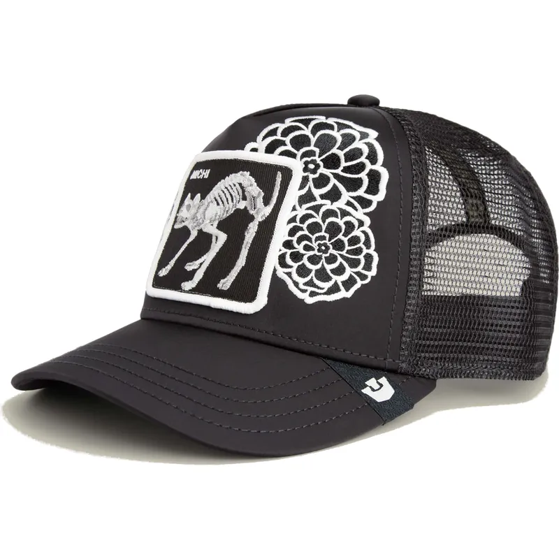 schwarze-trucker-kappe-katze-dia-de-michi-dia-de-los-muertos-the-farm-von-goorin-bros