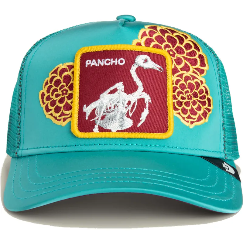 trucker-cap-blau-flamingo-dia-de-pancho-dia-de-los-muertos-the-farm-von-goorin-bros