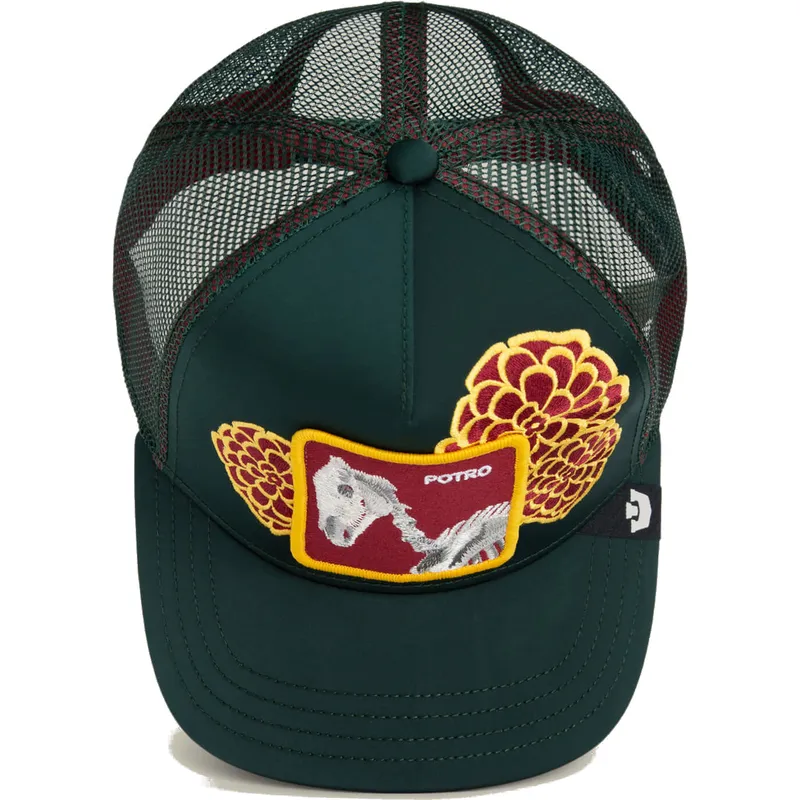 truckerkeps-gron-hast-dia-de-potro-dia-de-los-muertos-the-farm-fran-goorin-bros