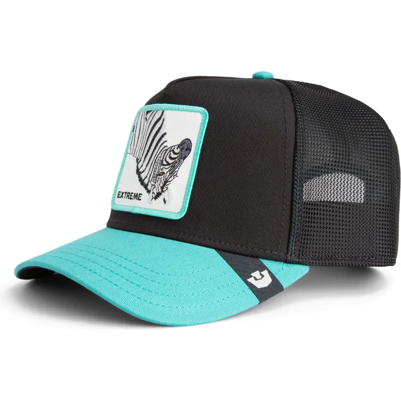 schwarze-und-blaue-zebramuster-trucker-kappe-extreme-arbez-flip-side-2-the-farm-von-goorin-bros