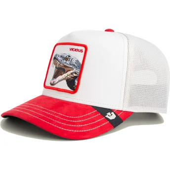 Trucker-Cap weiß und rot Schlange Vicious Suede Snake Suede Truckers The Farm von Goorin Bros.