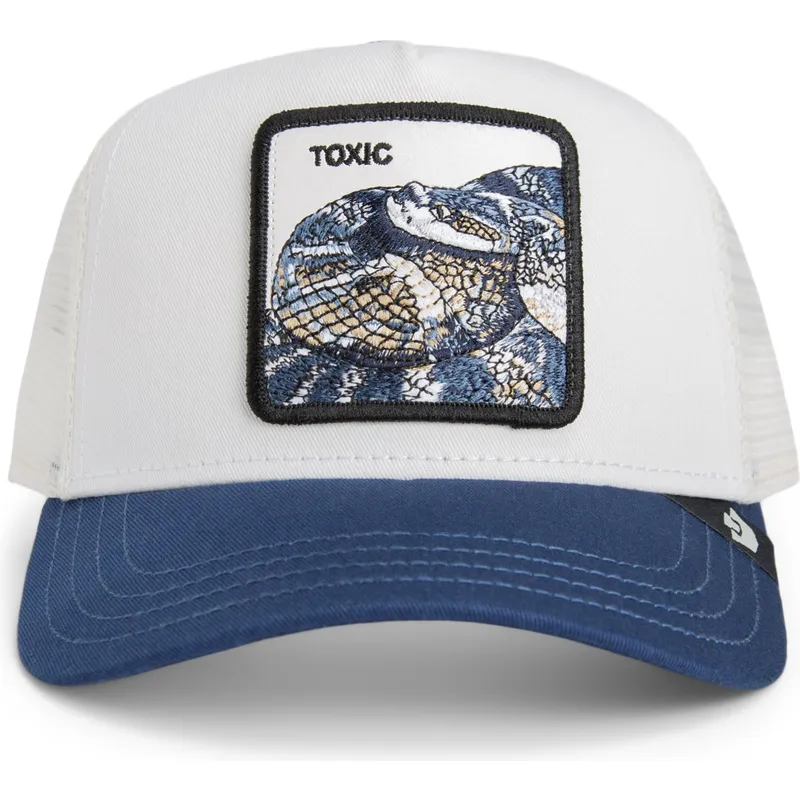 czapka-trucker-biala-i-niebieska-waz-toxic-trucker-sport-the-farm-od-goorin-bros