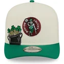 beige-grune-snapback-kappe-9fifty-a-frame-precurved-hardwood-classics-der-boston-celtics-nba-von-new-era