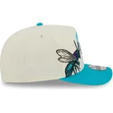 bezowo-niebieska-czapka-z-daszkiem-snapback-9fifty-a-frame-precurved-hardwood-classics-charlotte-hornets-nba-od-new-era
