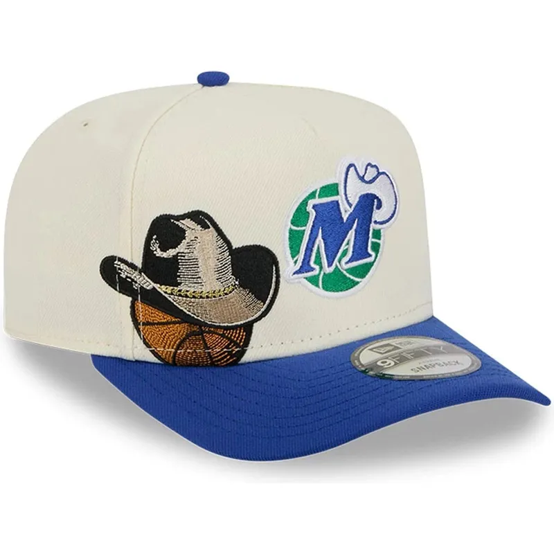 bojd-beige-och-bla-snapback-keps-9fifty-a-frame-precurved-hardwood-classics-fran-dallas-mavericks-nba-av-new-era