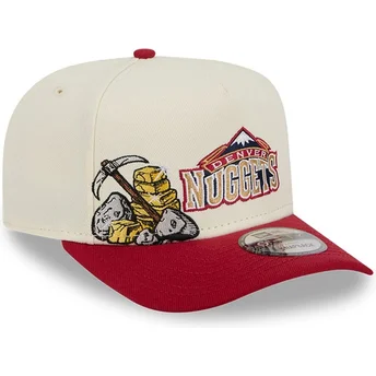Beige och röd böjd keps snapback 9FIFTY A Frame Precurved Hardwood Classics Denver Nuggets NBA från New Era
