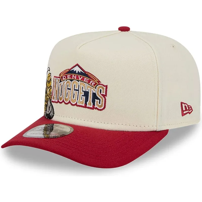 new-era-9fifty-a-frame-precurved-hardwood-classics-snapback-kappe-in-beige-und-rot-der-denver-nuggets-nba