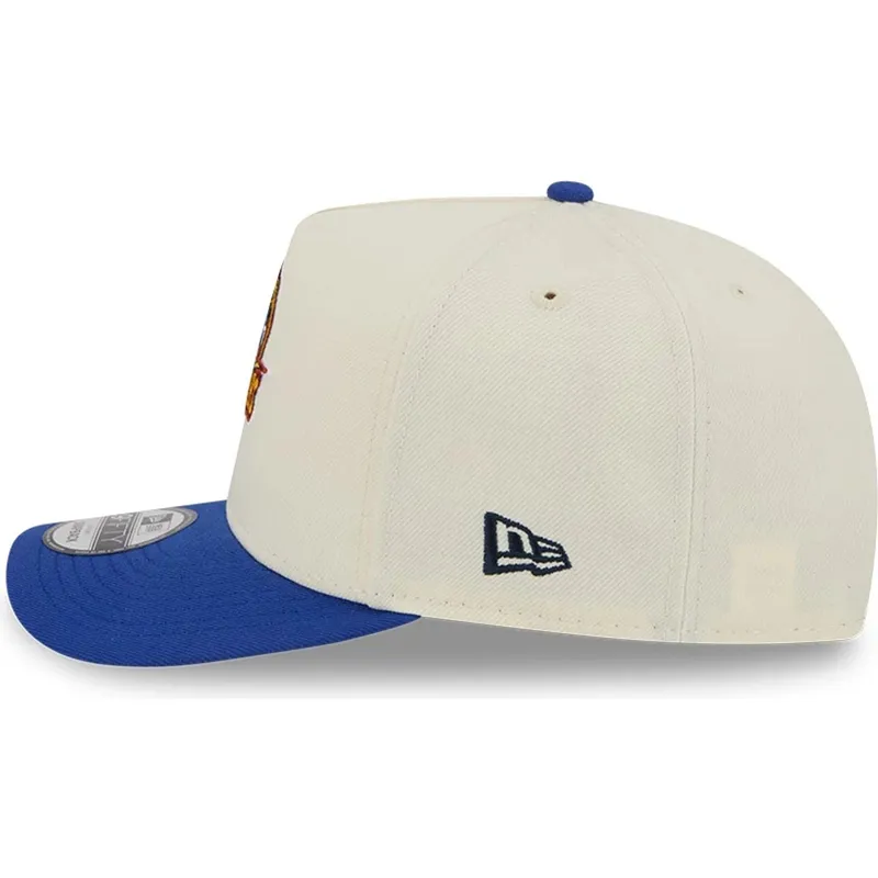 beige-blaue-snapback-kappe-9fifty-a-frame-precurved-hardwood-classics-der-golden-state-warriors-nba-von-new-era